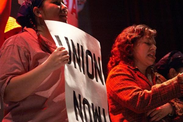 individual holding a sign