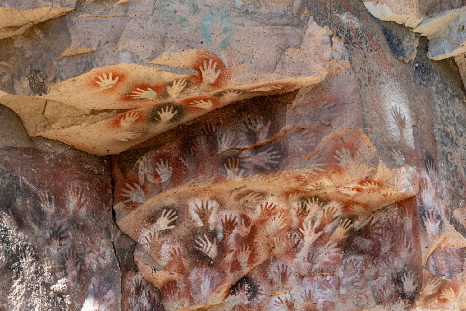 Cave hand paintings