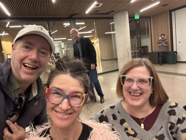 UCD PEP Director SJH with the leadership team of Unbound Authors, Libby Catchings (left) and JoyBelle Phelan (right)