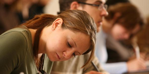 Girl taking notes