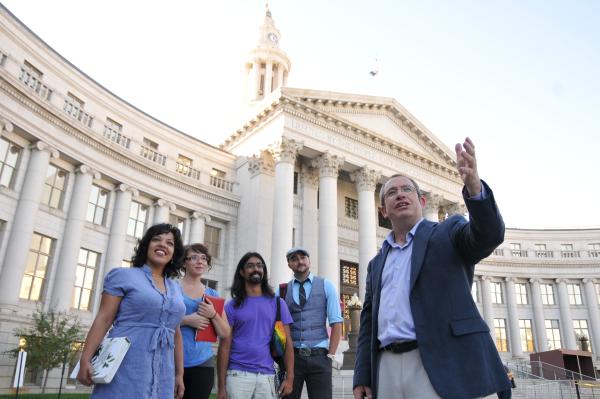 Political science class at capitol building