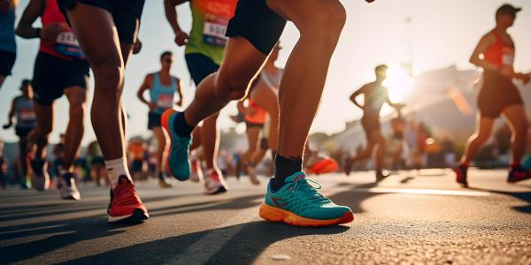 low-angle photograph of people running marathon