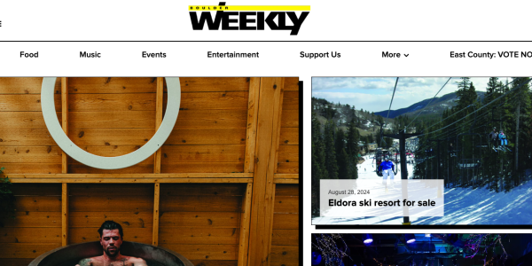screenshot of Boulder Weekly newspaper website homepage