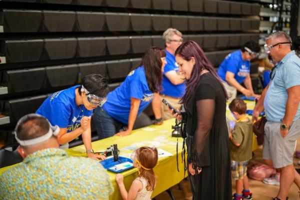 children participating in a science experience