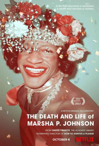 cover of David France’s documentary The Death and Life of Marsha P. Johnson (2017)