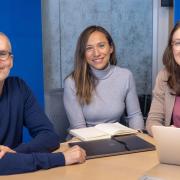 Hani Mansour, PhD, Andrea Velásquez, PhD, and Chloe East, PhD, photo courtesy of CU Denver News