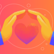 drawing of two hands holding a heart