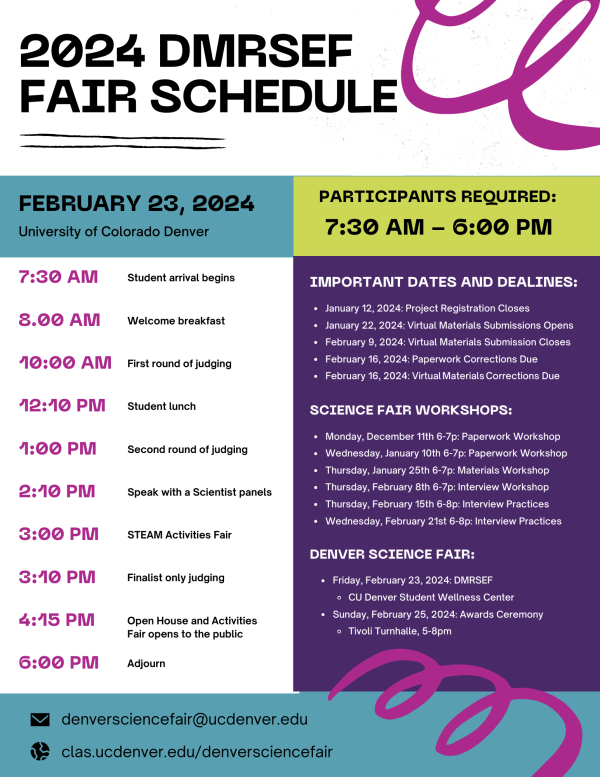 2024 DMRSEF Schedule CoorsTek Denver Metro Regional Science and