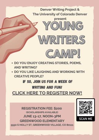 Young Writers Camp at Greenwood Elementary June 13th - 17th