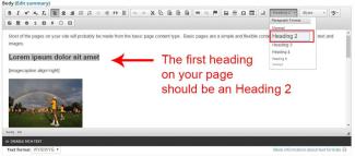 How to format headings