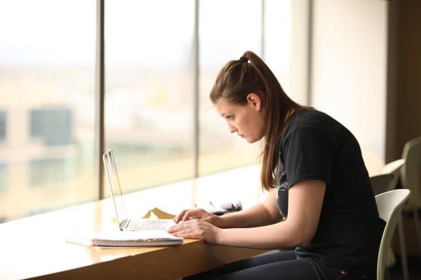 Photo of student studying