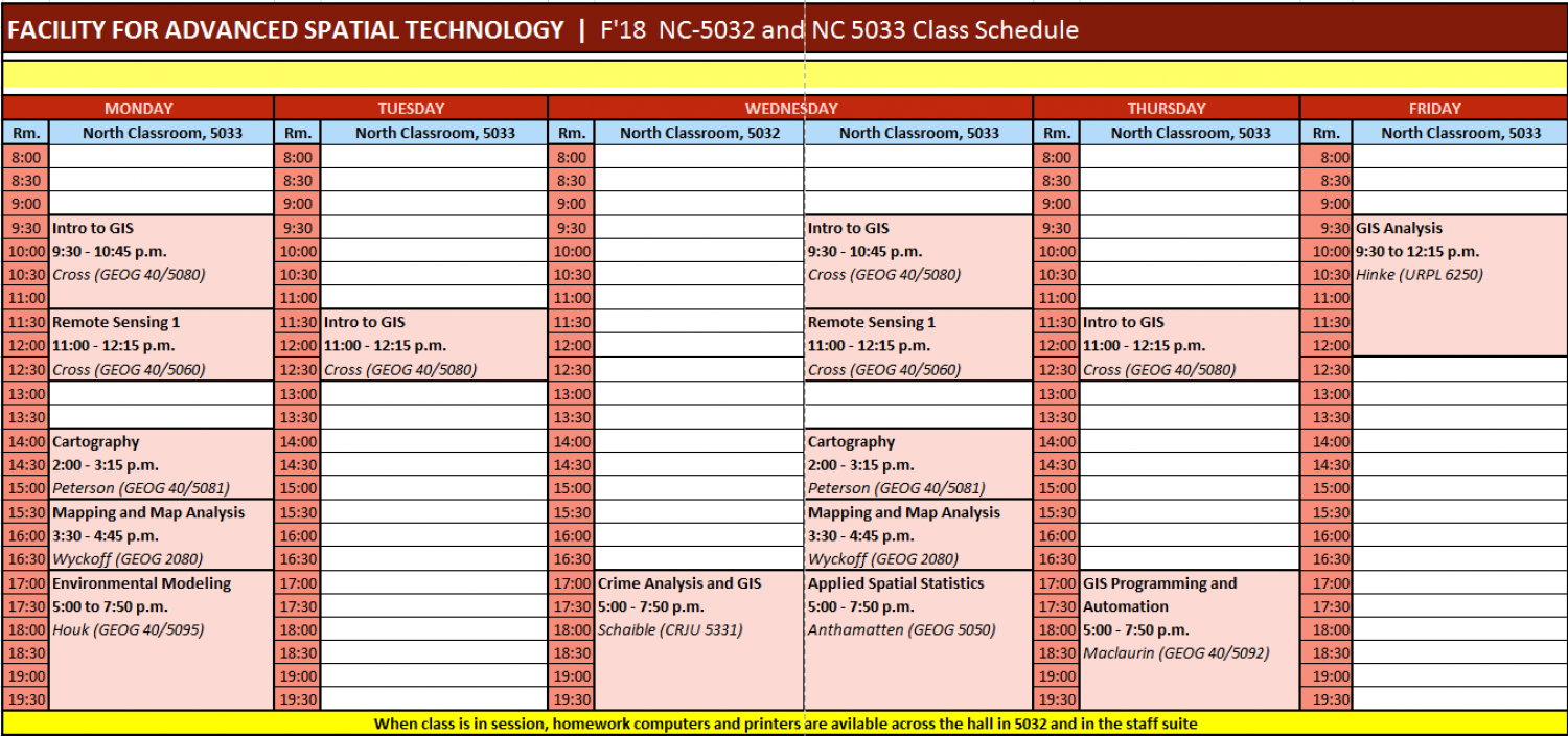 Calendar Facility for Advanced Spatial Technology CU Denver College