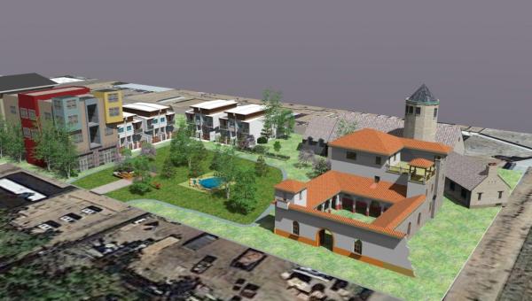 Sketchup design of a small town center