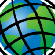 esri logo globe with latitude and longitude lines