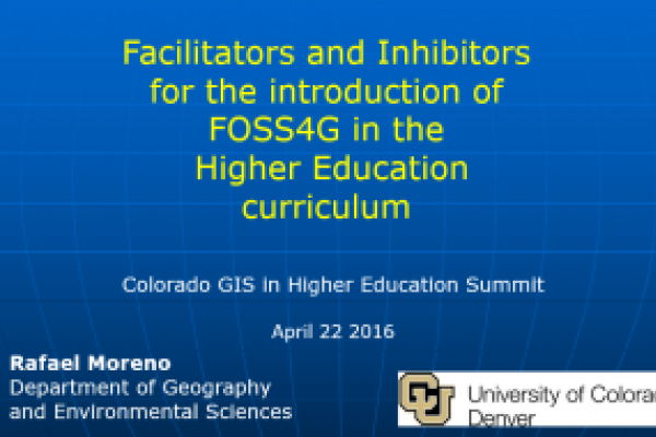 Facilitators and Inhibitors for the introduction of FOSS4G in Higher Education curriculum