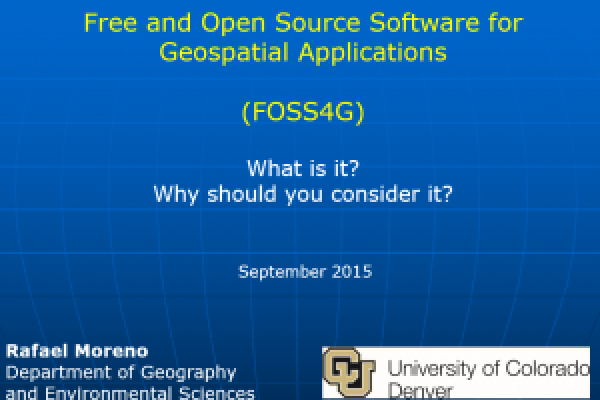 Free and Open Source Software for Geospatial Applications (FOSS4G): What it is? Why should you Consider it?