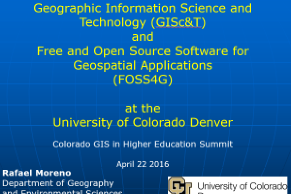 Geographic Information Science and Technology (GISc&T) and Free and Open Source Software for Geospatial Applications (FOSS4G)