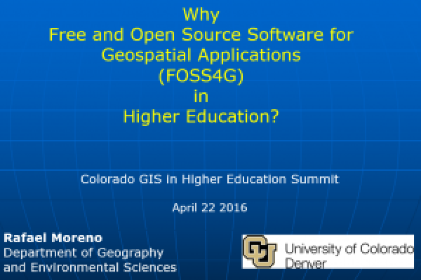 Why Free and Open Source Software for Geospatial Applications (FOSS4G) in Higher Education?