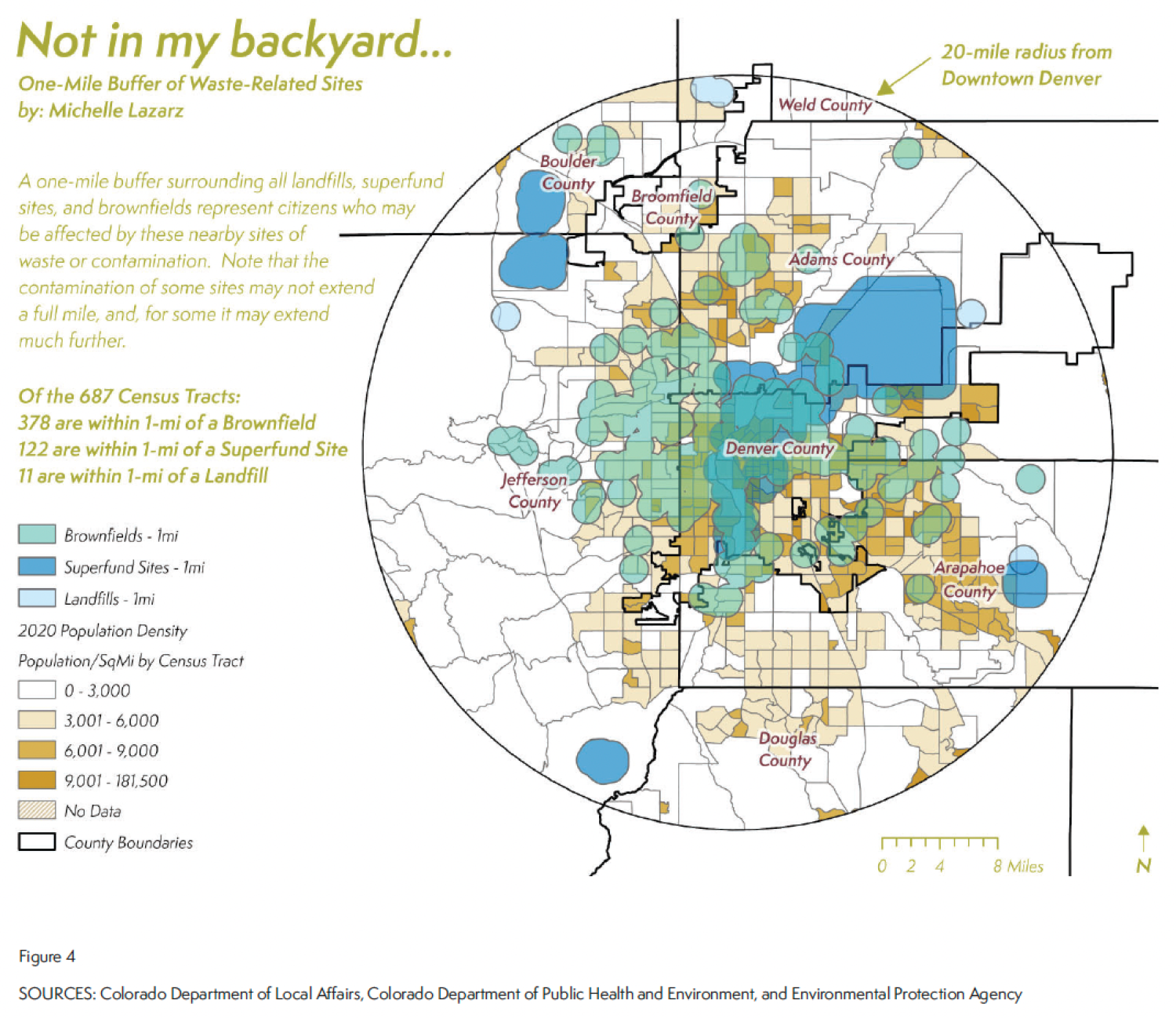  378 are within 1 mile of a brownfield, 122 are within 1 mile of a superfund site, and 11 are within 1 mile of a landfill.