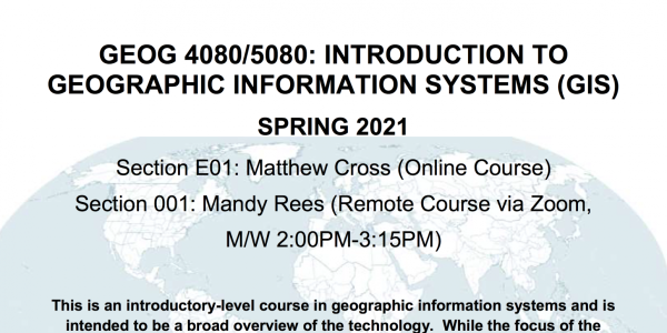 GEOG 4080/5080 Spring 2021 Flyer