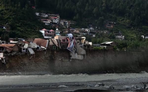 Destroyed buildings in the Swat valley, Khyber Pakhtunkhwa.