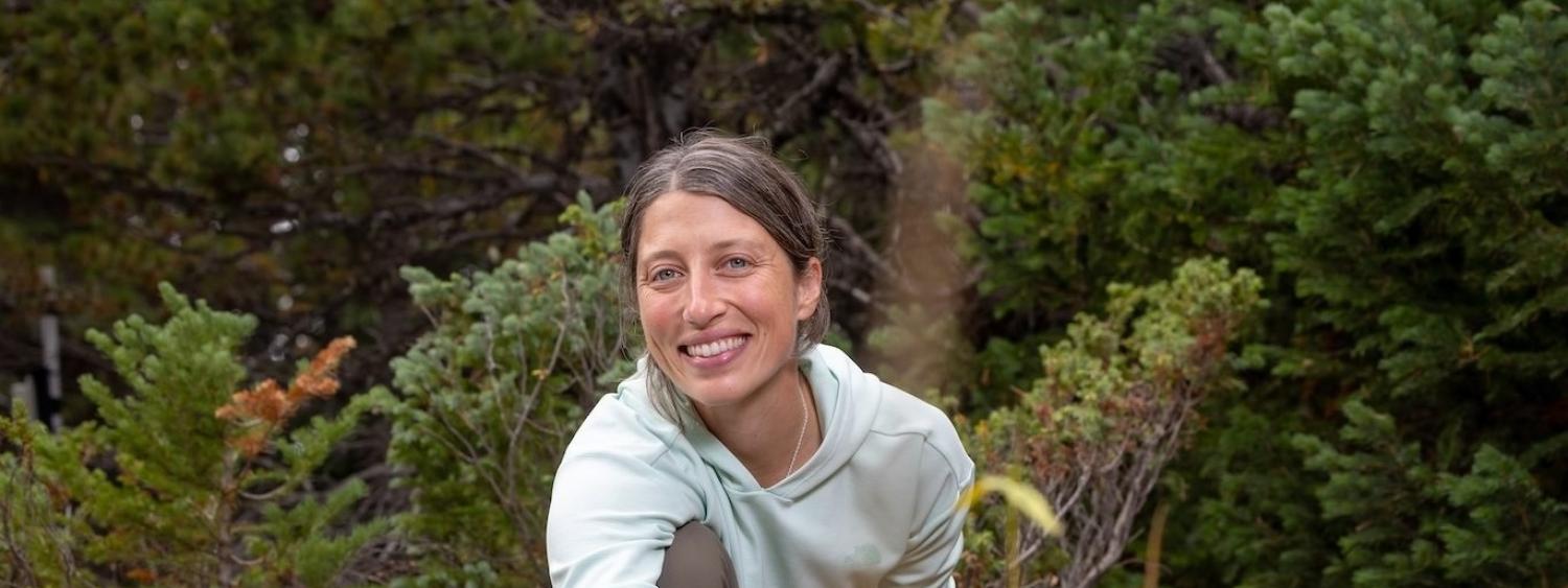 Claire Parsons '25 works at one of her plots at the University of Colorado Mountain Research Station.