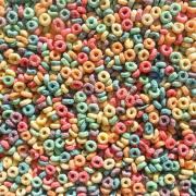 Up close shot of fruit loop cereal. Photo by Etienne Girardet on Unsplash. 