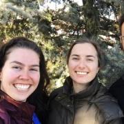 Geography and Environmental Sciences graduate students Morgan Cameron (left), Caroline Hildebrand (middle), and David Smith (right).