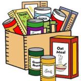 Animated image of a box of donated food