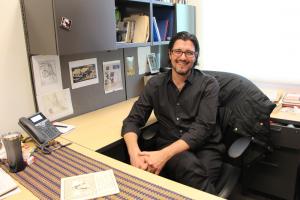 Chair Ryan Crewe in his office