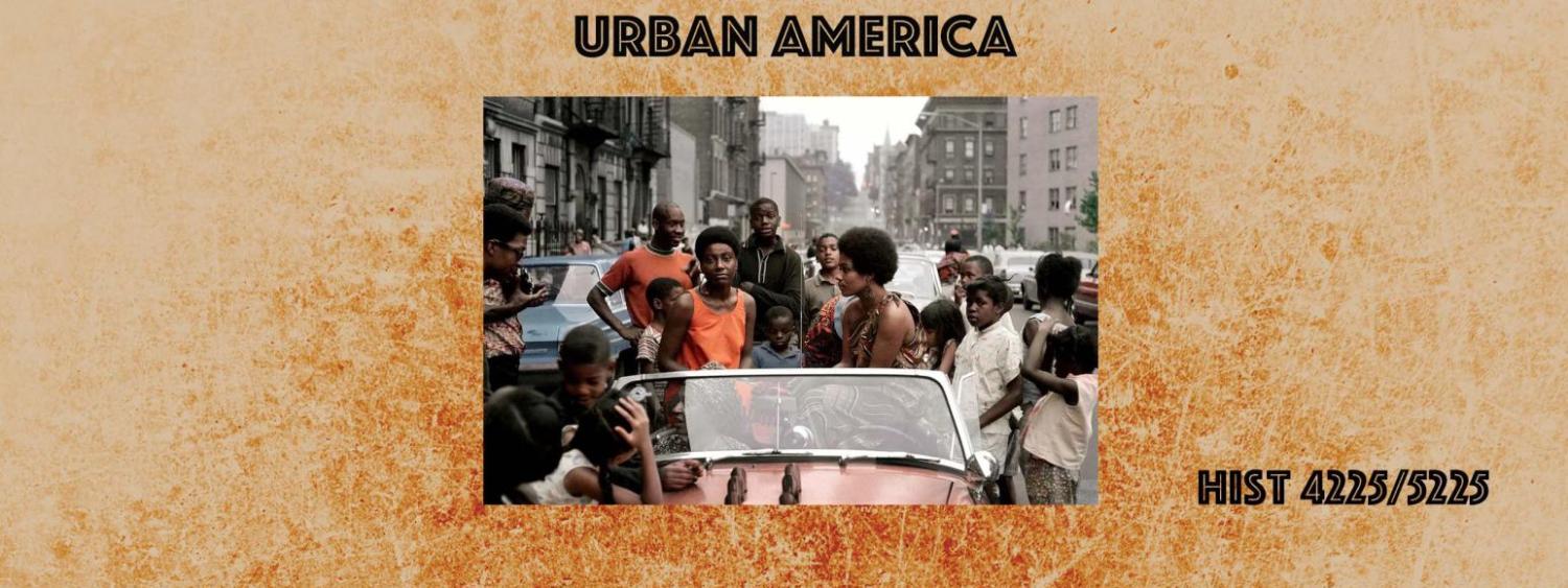 Urban America Flyer Geog 4625. Photo of people in car in NYC