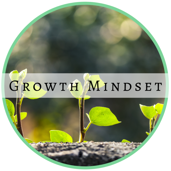 Growth Mindset Module Icon. Photo shows plants growing in soil. 