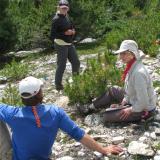 Diana Tomback and her students doing field research in Yellowstone National Park