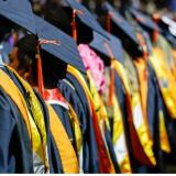 Cap and gowns at graduation