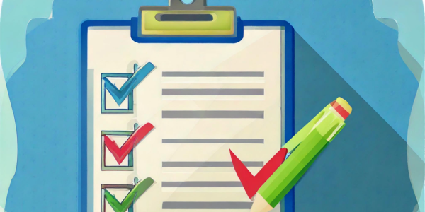 Clipboard with a list of checked boxes