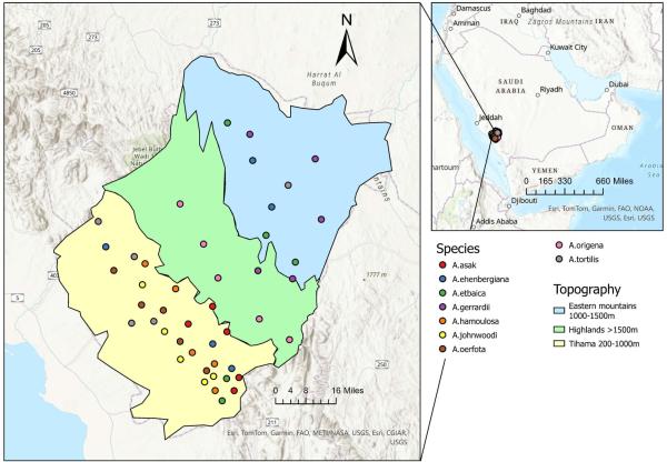 A map of species across Albaha