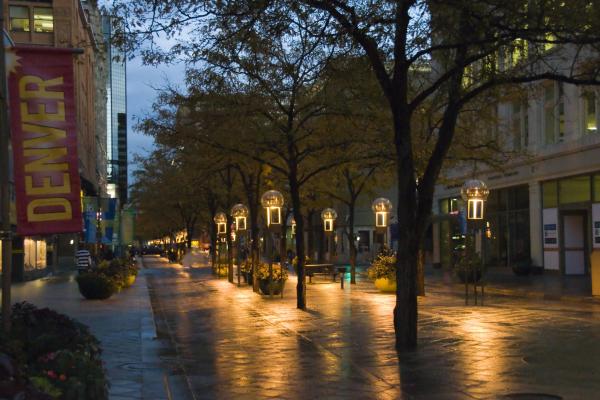 Street lights in the evening
