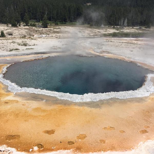 Bubbling geothermal pool