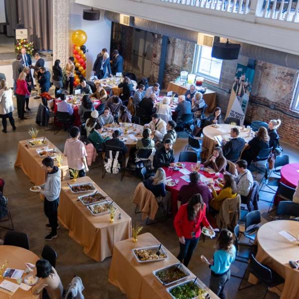 Top down shot of the event space