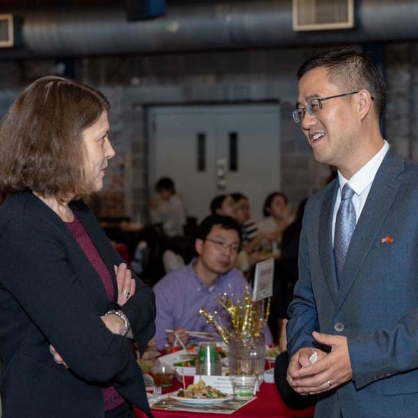 Interim chancellor speaks with VIPs