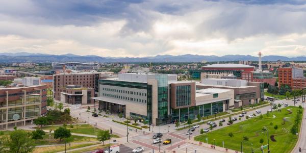 the cu denver downtown campus show from above
