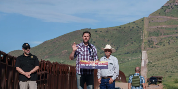 J.D. Vance speaks to a crowd