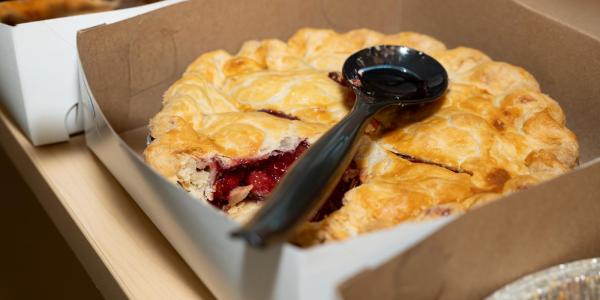 Cherry Pie sitting on a table