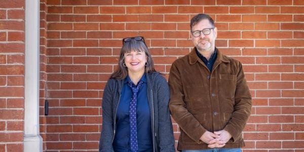 Professor of English Nicky Beer (left) and Department Chair and Professor of English Wayne Miller.