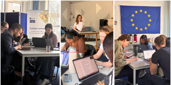 Students work in a classroom in berlin