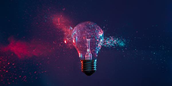 light bulb explodes into color