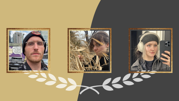CU Denver Creative Writing Winners Michael Gilland, Maeve Camille, and Kapri Riley from the English Department