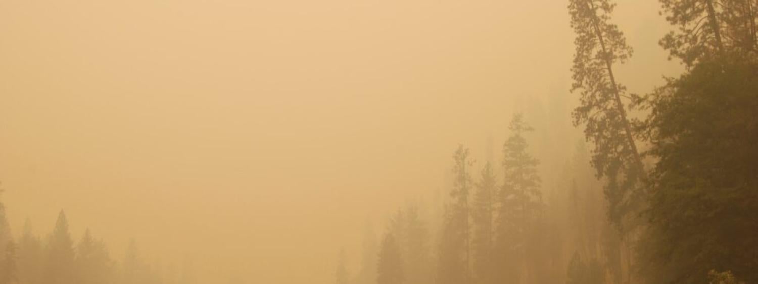 Smoke from Idaho’s Elkhorn fire blankets the Salmon River on July 31, 2023. Photo credit: Brian Maffly.