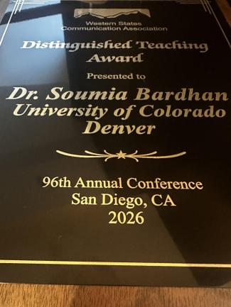  Distinguished Teaching Award Presented to Dr. Soumia Bardhan University of Colorado Denver, 96th Annual Conference, San Diego, CA 2026