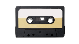 Retro mixtape in gold black and white